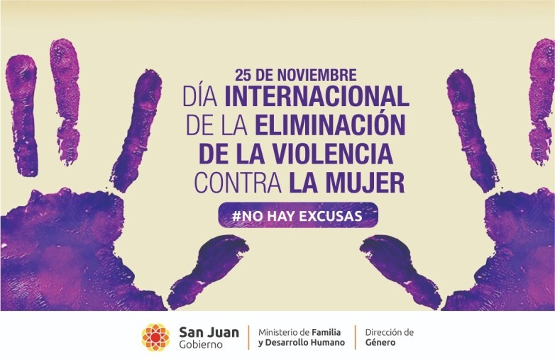 La Dirección de Género, dependiente del Ministerio de Familia y Desarrollo Humano, llevará a cabo una serie de actividades en el marco de la conmemoración del Día Internacional de la Eliminación de la Violencia contra la Mujer, bajo el lema #NOHAYEXCUSAS, que se conmemora cada 25 de noviembre.