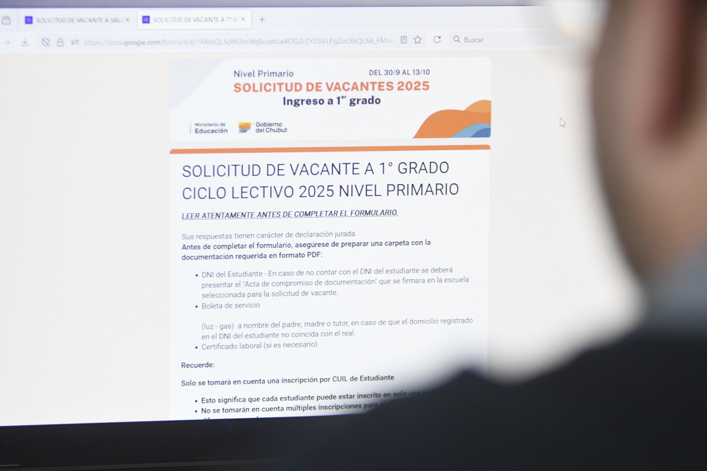 Provincia recuerda que comenzó la última semana para solicitar vacantes del Ciclo Lectivo 2025 en los niveles inicial y primario