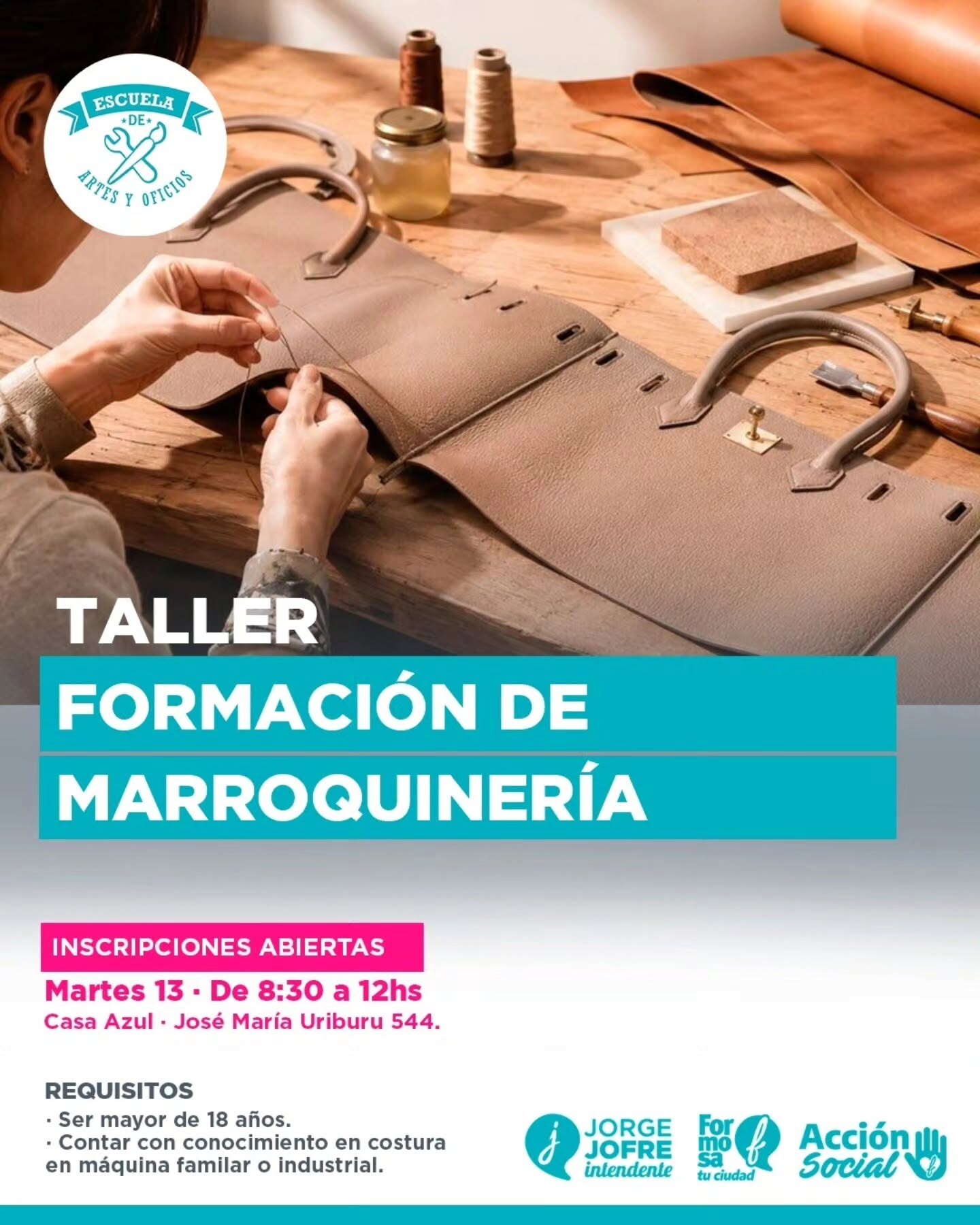 La Escuela de Artes y Oficios suma un taller de marroquinería