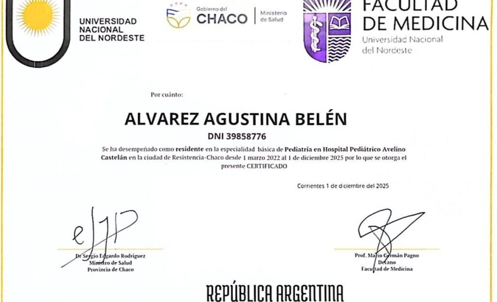 titulo-Alvarezb2dc2ccdf80fe099.jpeg Finalmente Se Confirmo que la Dra Agustina Alvarez No es Pediatra y Ahora Afrontara Una Causa Judicial Por Falsificación de Documento Publico