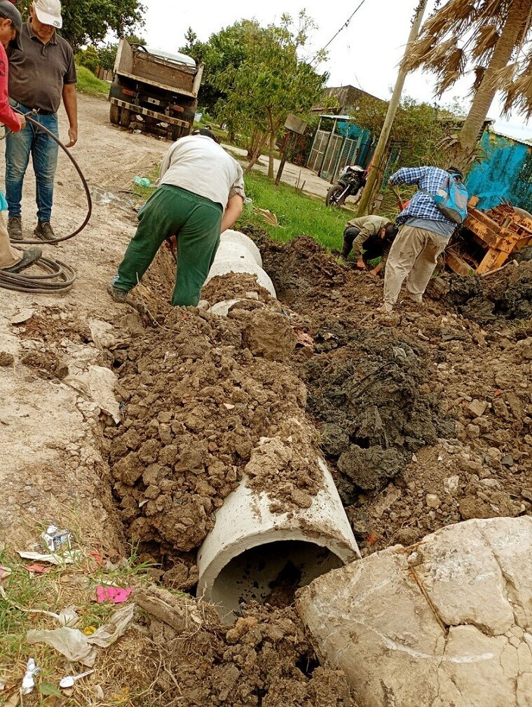 El municipio local continuó trabajando en los desagües pluviales de la ciudad