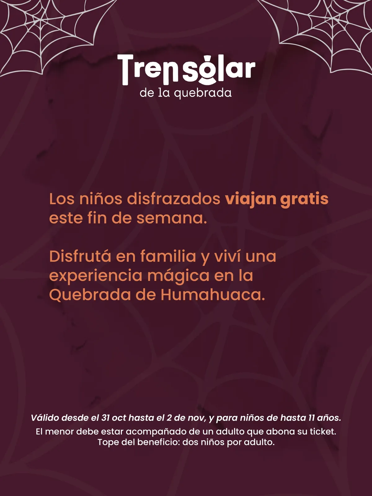 El Tren Solar de la Quebrada celebra Halloween con una propuesta para toda la familia