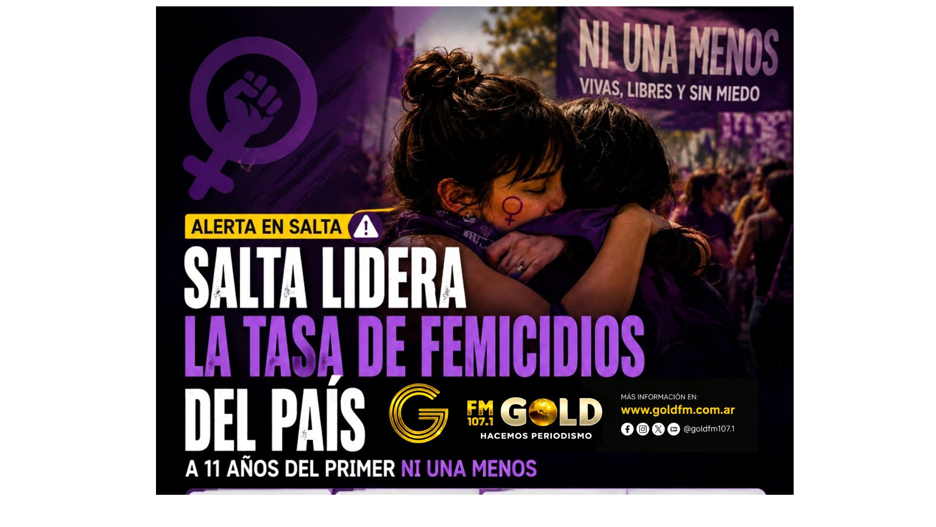 A 11 AÑOS DEL PRIMER NI UNA MENOS, SALTA REGISTRA LA TASA MÁS ALTA DE FEMICIDIOS DEL PAÍS