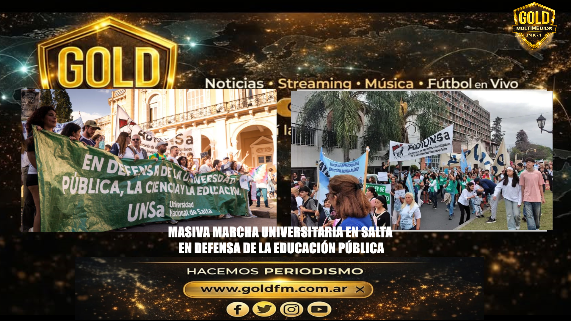 MASIVA MARCHA UNIVERSITARIA EN SALTA EN DEFENSA DE LA EDUCACIÓN PÚBLICA
