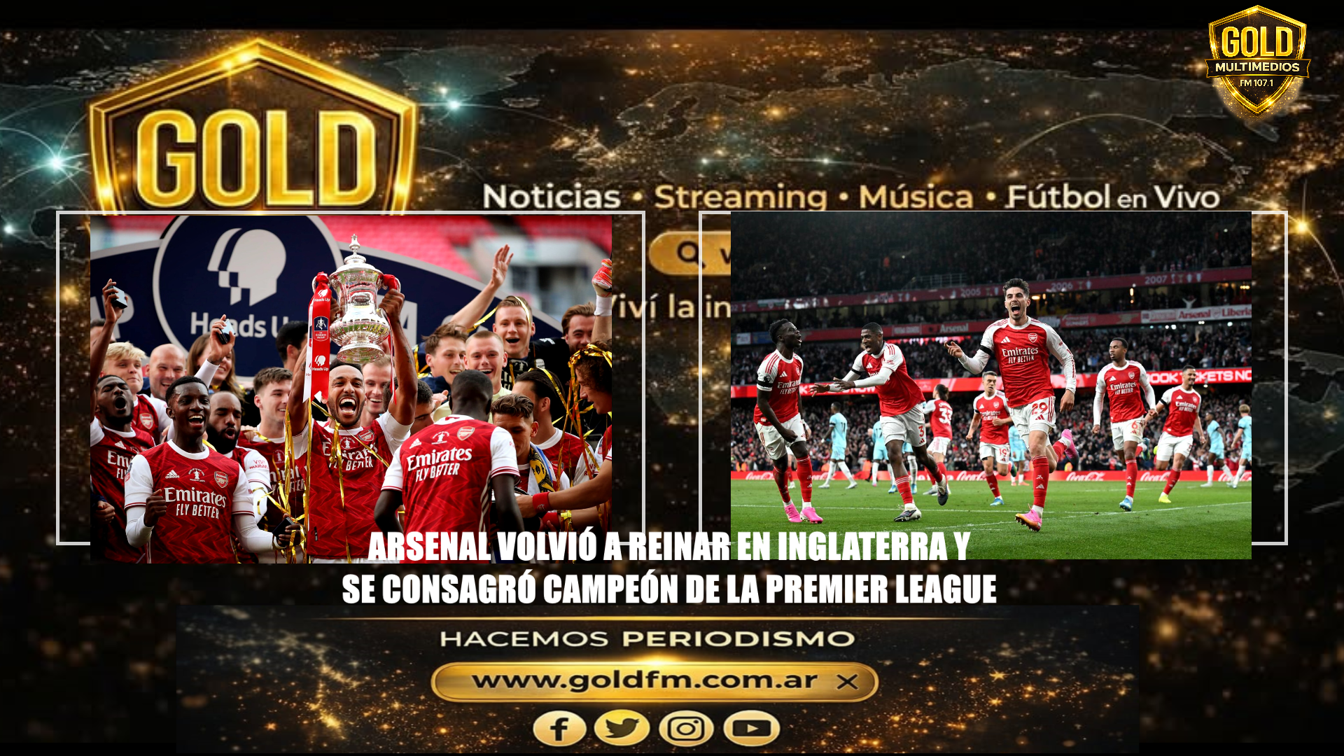 ARSENAL VOLVIÓ A REINAR EN INGLATERRA Y SE CONSAGRÓ CAMPEÓN DE LA PREMIER LEAGUE