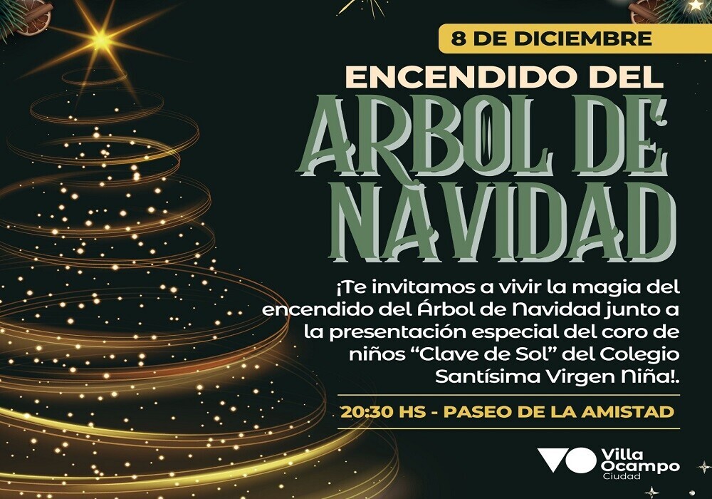 Villa Ocampo Se Ilumina Con El Encendido Del Árbol De Navidad