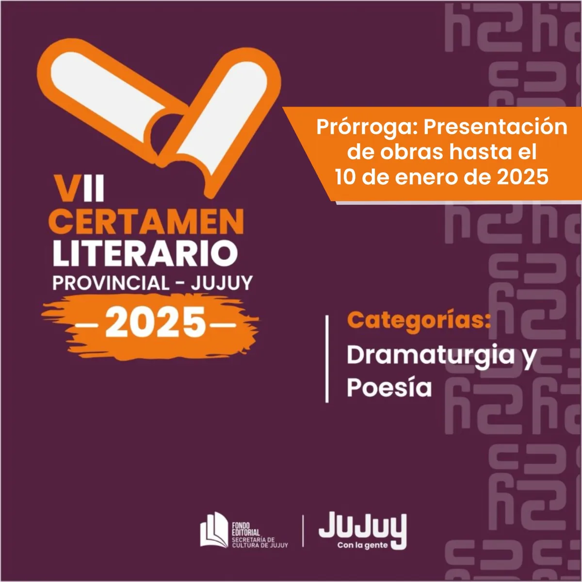 Prorrogan el plazo de cierre del VII Certamen Literario provincial