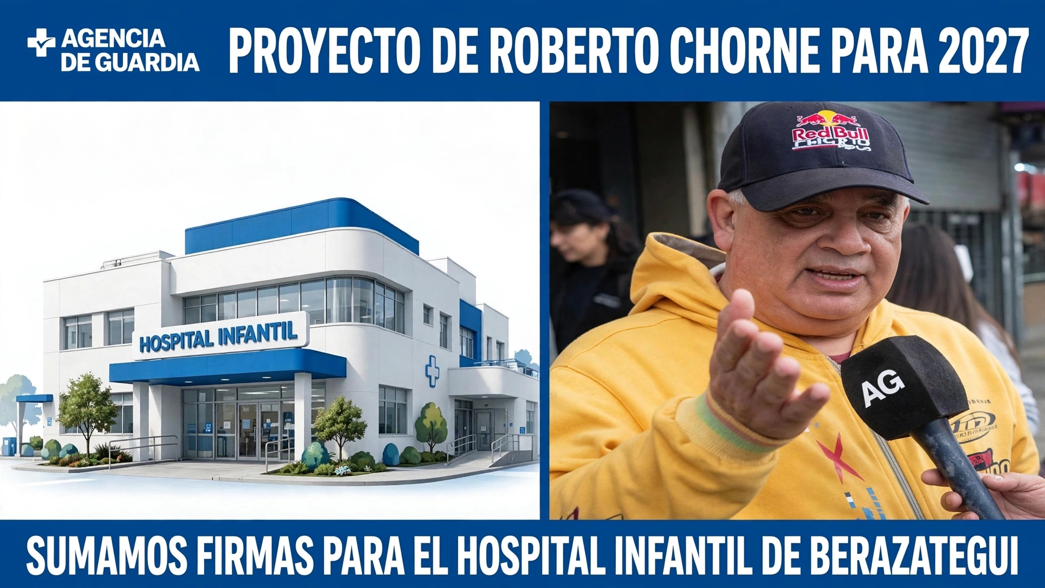 Chorne lanzó una campaña para juntar firmas por un Hospital de Niños en Berazategui y propone techar la peatonal