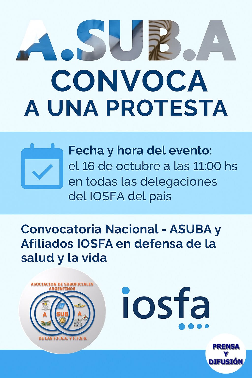 Convocan a un reclamo nacional por la salud y la vida de los afiliados al IOSFA