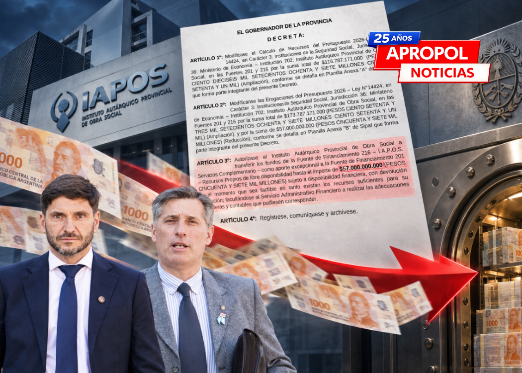 Pullaro se apoderó de fondos de IAPOS para financiar a la Tesorería provincial