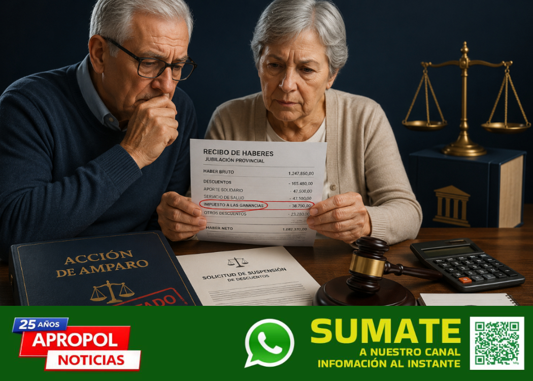 Jubilados provinciales impulsan amparos contra los descuentos de Ganancias