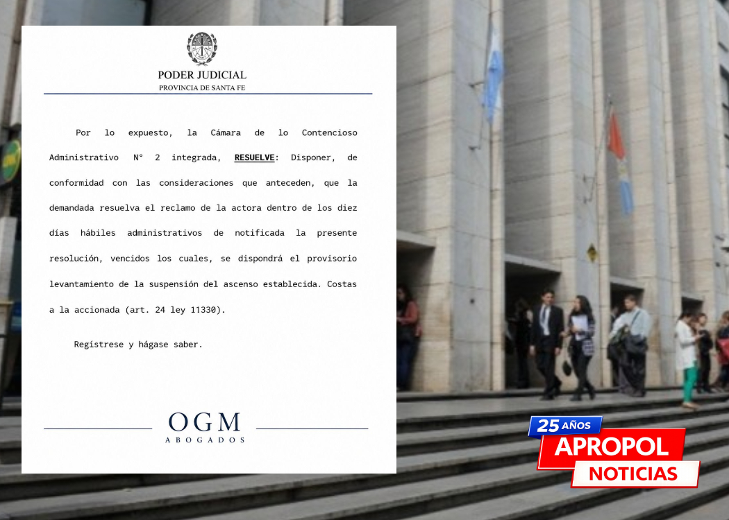 SANTA FE: la Justicia ordenó resolver en diez días el ascenso de una oficial y advirtió que podría otorgarse el grado de subinspector