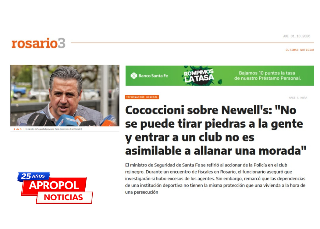 Cococcioni respaldó políticamente el operativo en Newell’s, pero el policía vuelve a quedar como el fusible