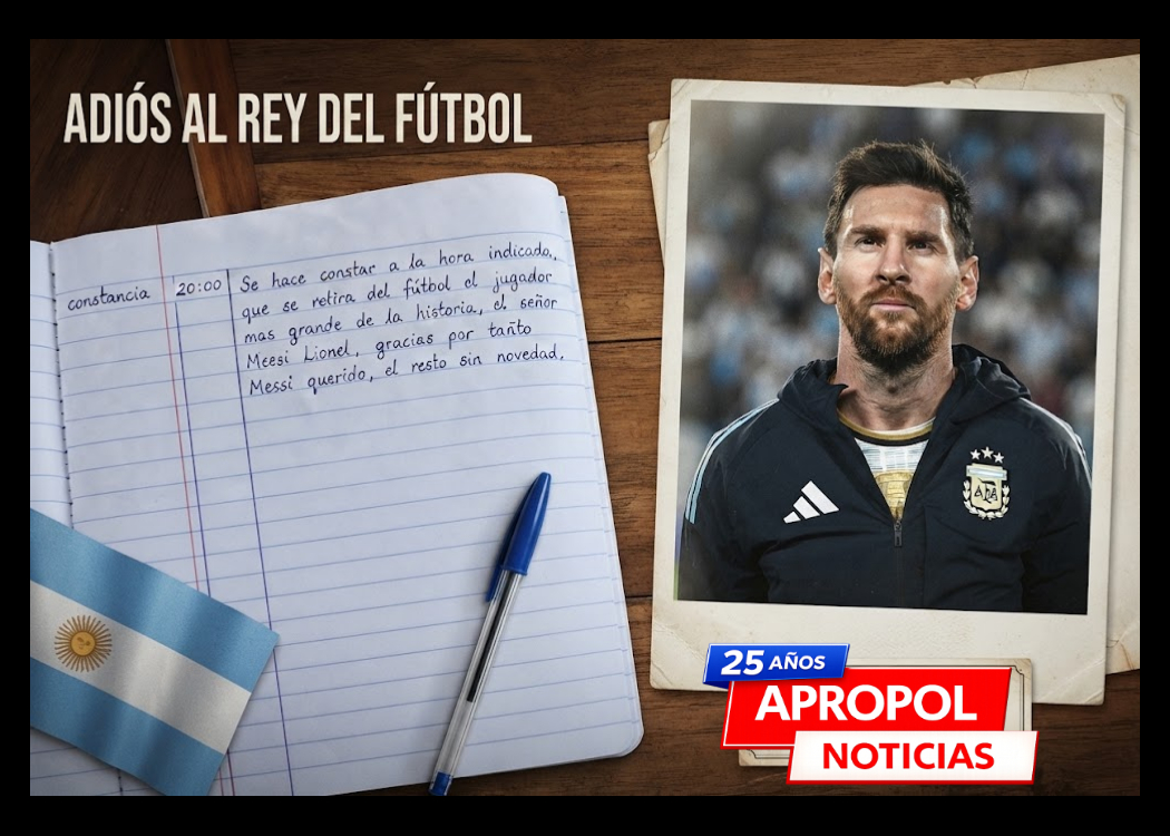 La última novedad de Messi también quedó asentada en el libro de guardia: “Se retira del fútbol el jugador más grande de la historia”