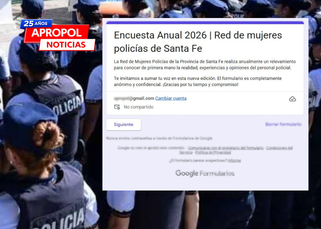 Convocan a policías santafesinos, activos y retirados, a participar de un relevamiento anónimo