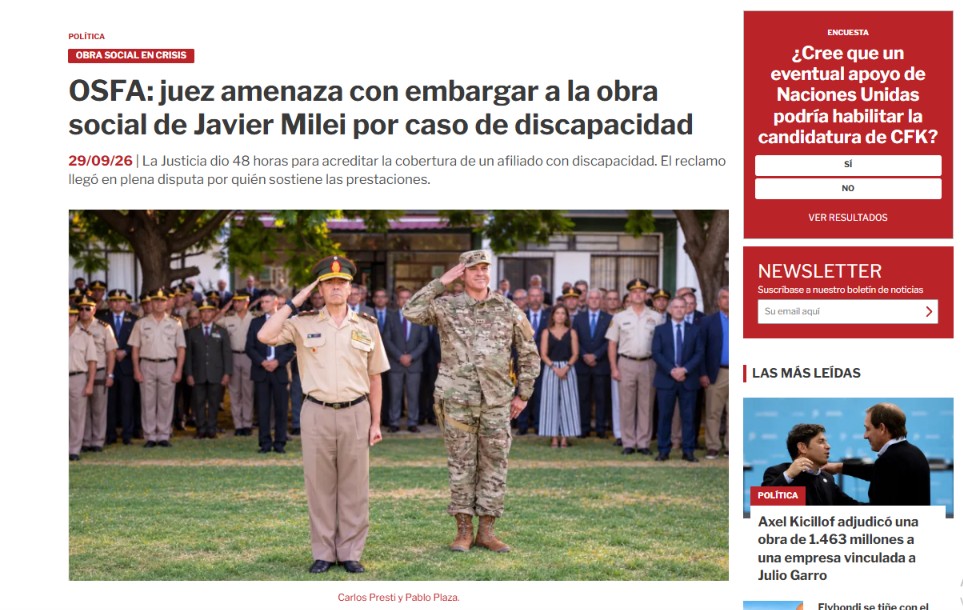 OSFA bajo intimación judicial: 48 horas para garantizar prestaciones a un afiliado con discapacidad