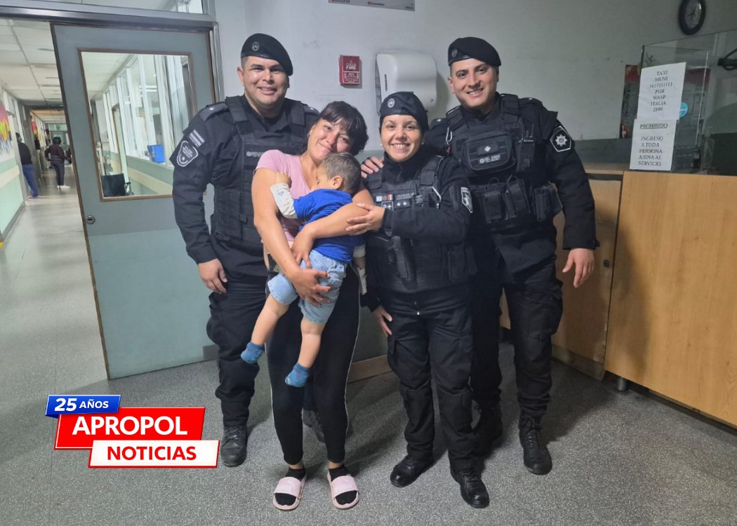Rosario: policías auxiliaron a un niño de un año y siete meses que se estaba atragantando