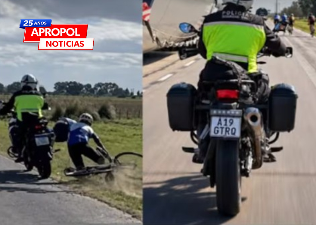 Un policía embistió con su moto a un ciclista y lo abandonó en la Ruta 6