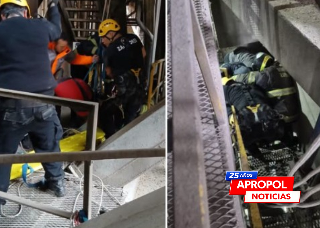 P. G. SAN MARTÍN: Bomberos Zapadores rescataron a un trabajador que cayó dentro del pozo de una noria