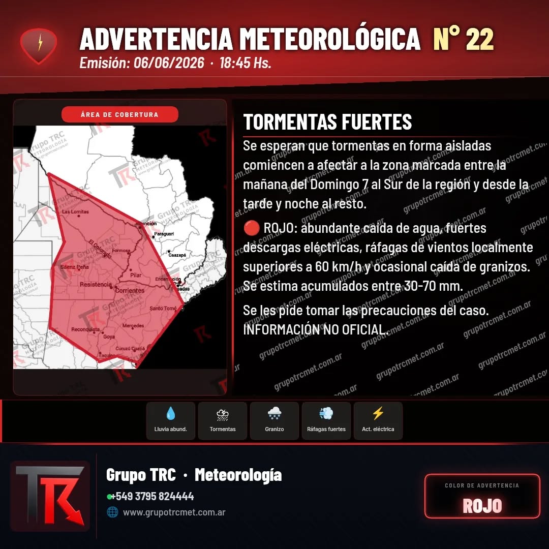 EL SMN EMITIO UN ALERTA METEREOLOGICO PARA EL CHACO