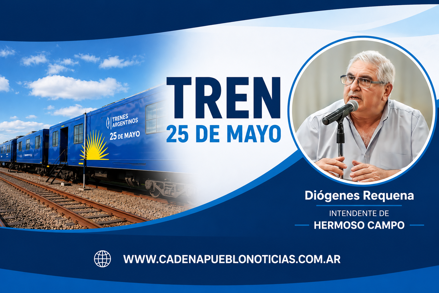 Diogenes Requena»estamos orgulloso que la primera parada de este tren sea Hermoso Campo»