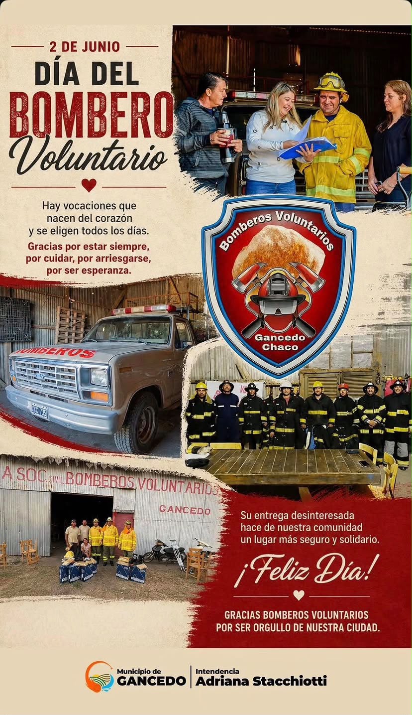 LA INTENDENTA STACCHIOTTI SALUDA A TODOS LOS BOMBEROS VOLUNTARIOS EN SU DIA