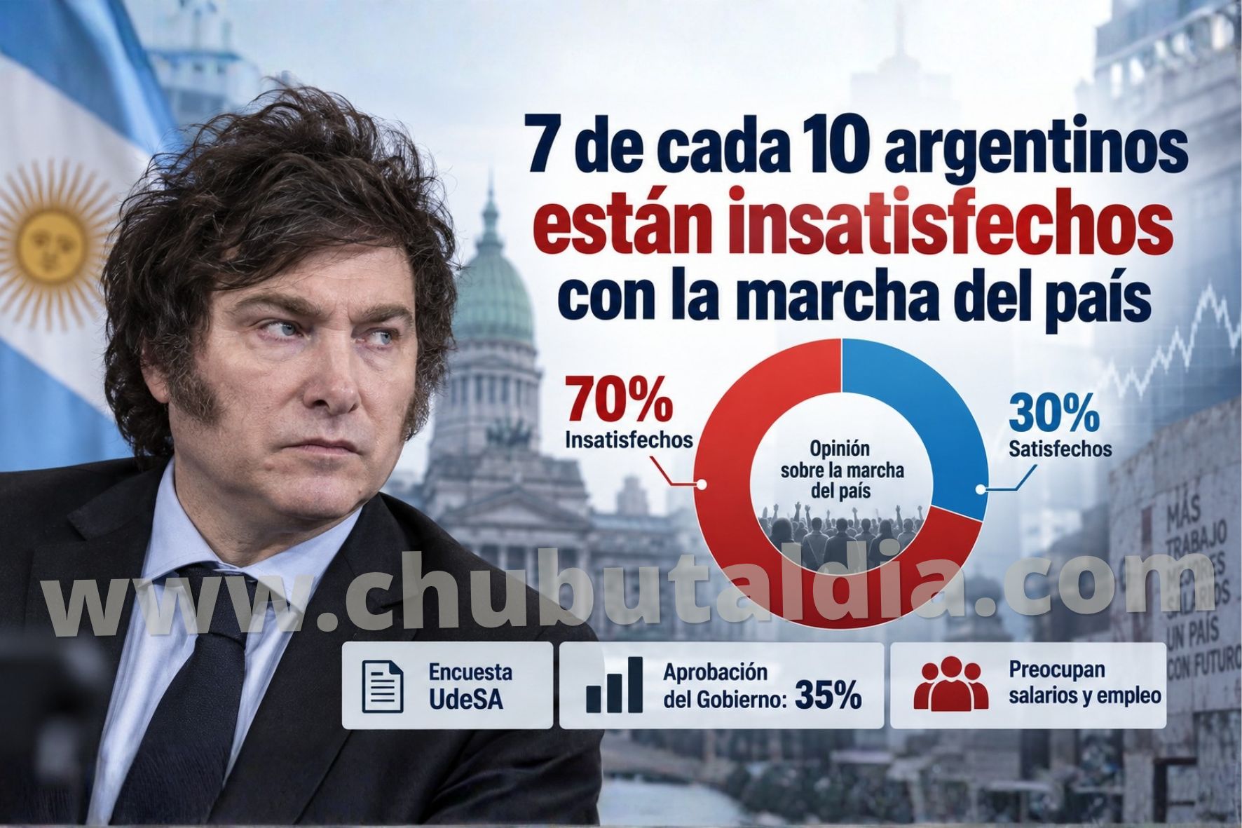 Encuesta de la UdeSA: 7 de cada 10 argentinos están insatisfechos con la marcha del país