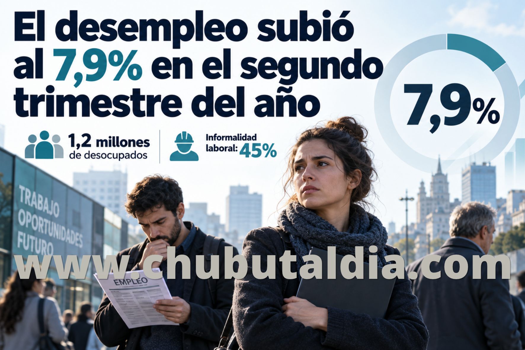 El desempleo subió al 7,9% y 1,2 millones de personas buscan trabajo