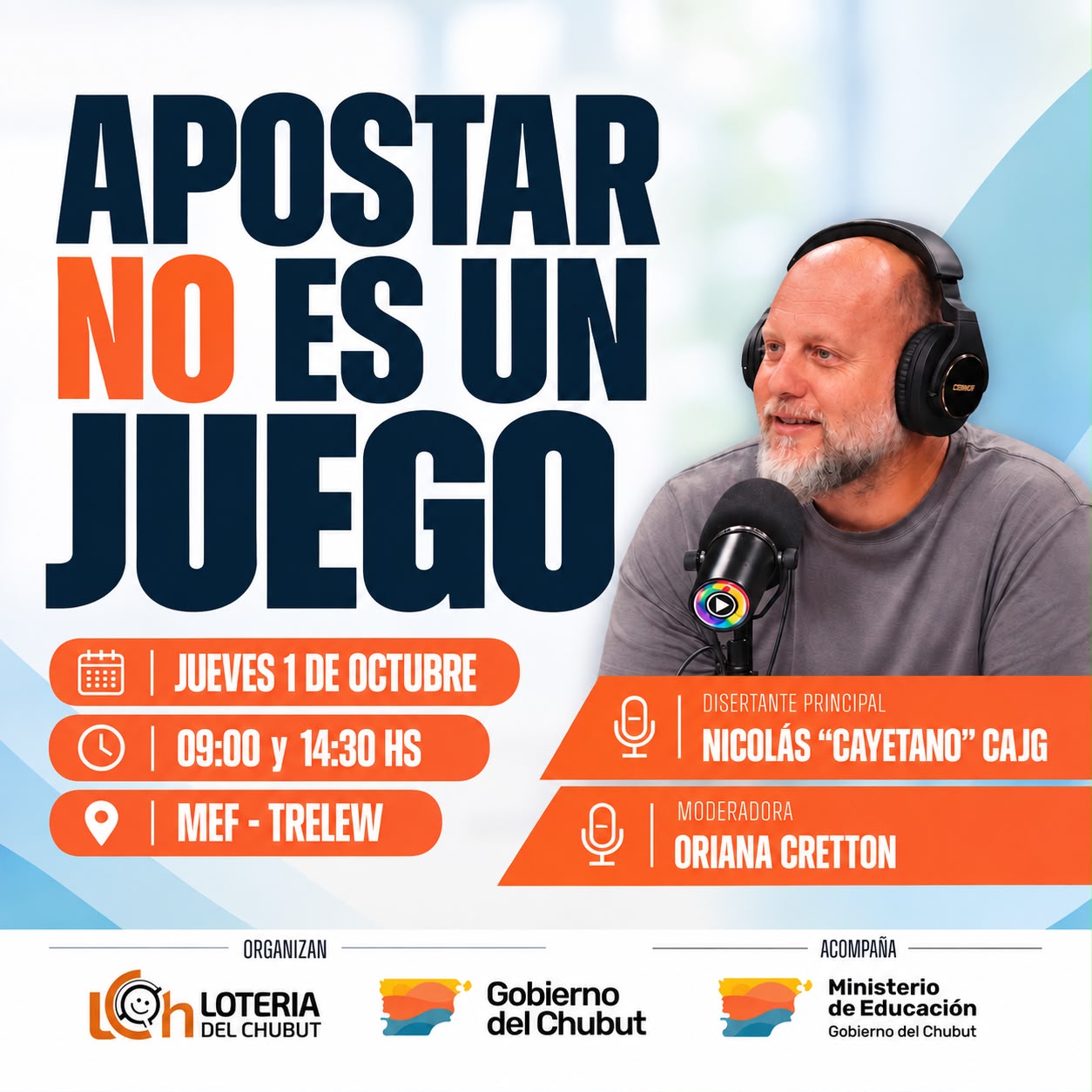 El Gobierno del Chubut impulsa una jornada de prevención sobre apuestas y ludopatía para estudiantes de nivel secundario