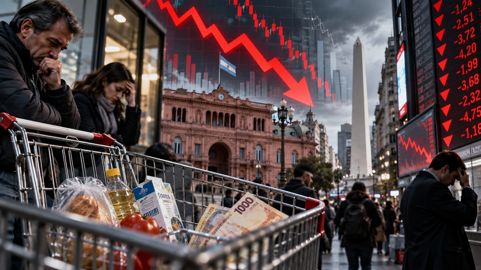La actividad económica cayó 2,9% y la confianza en el Gobierno volvió a retroceder