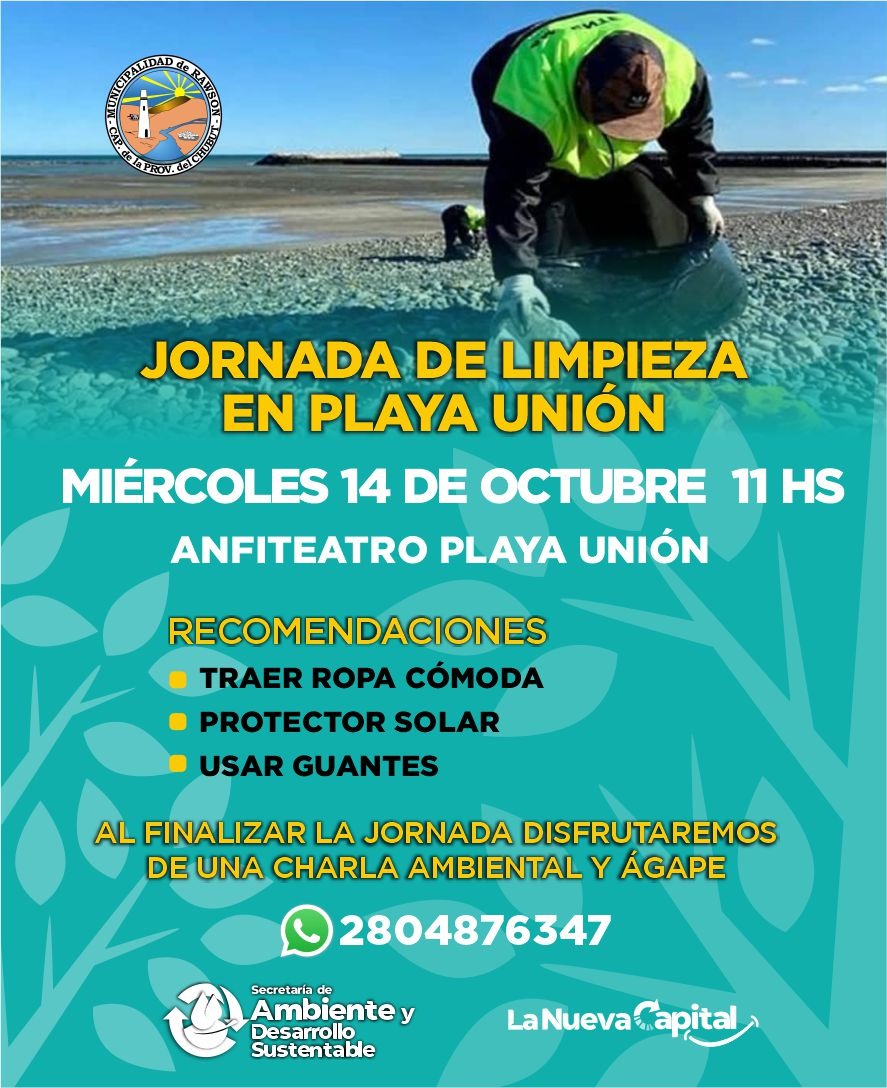 Una jornada de limpieza convocará a vecinos, estudiantes e instituciones en Playa Unión