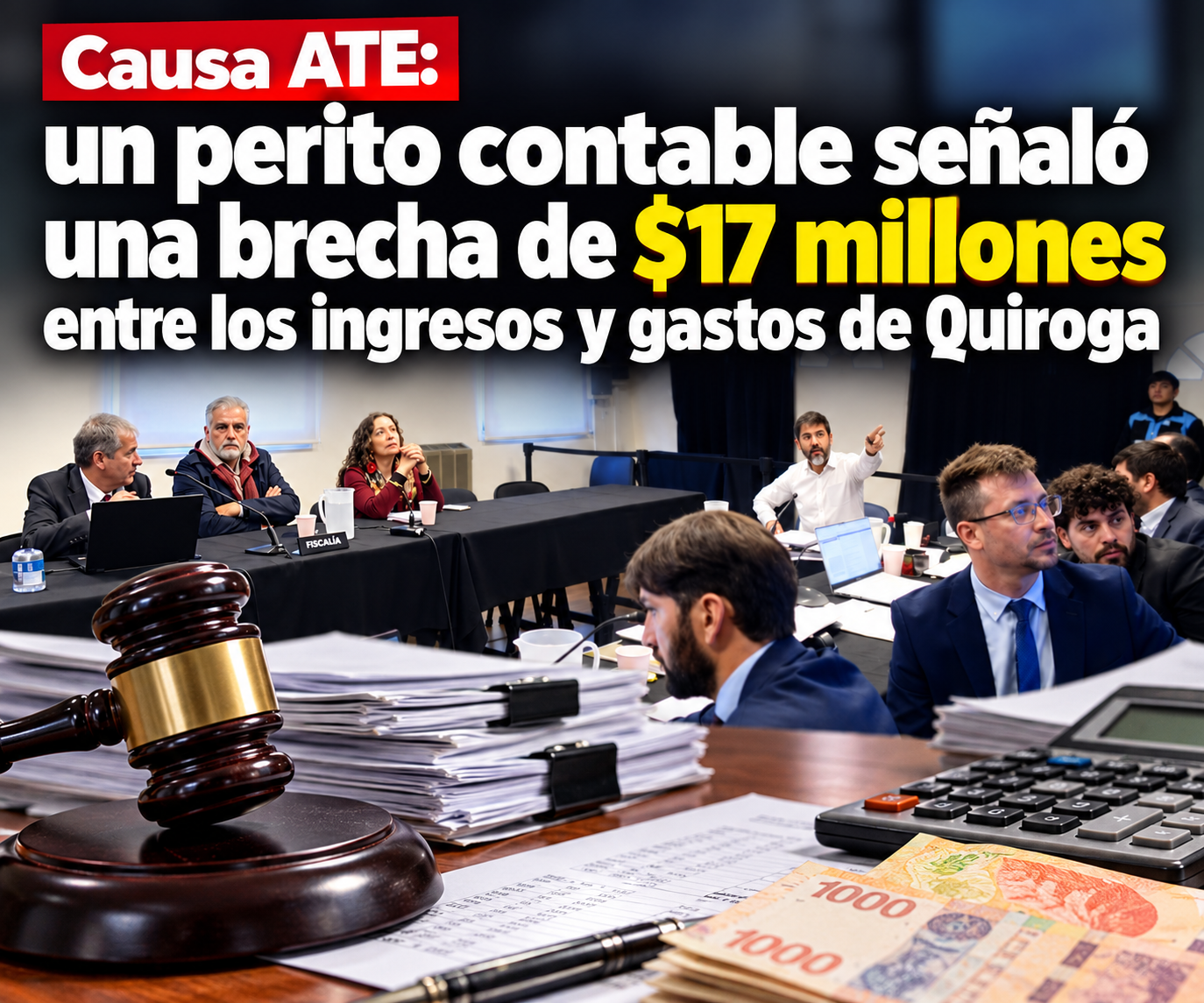 Causa ATE: un perito contable señaló una brecha de $17 millones entre los ingresos y gastos de Quiroga