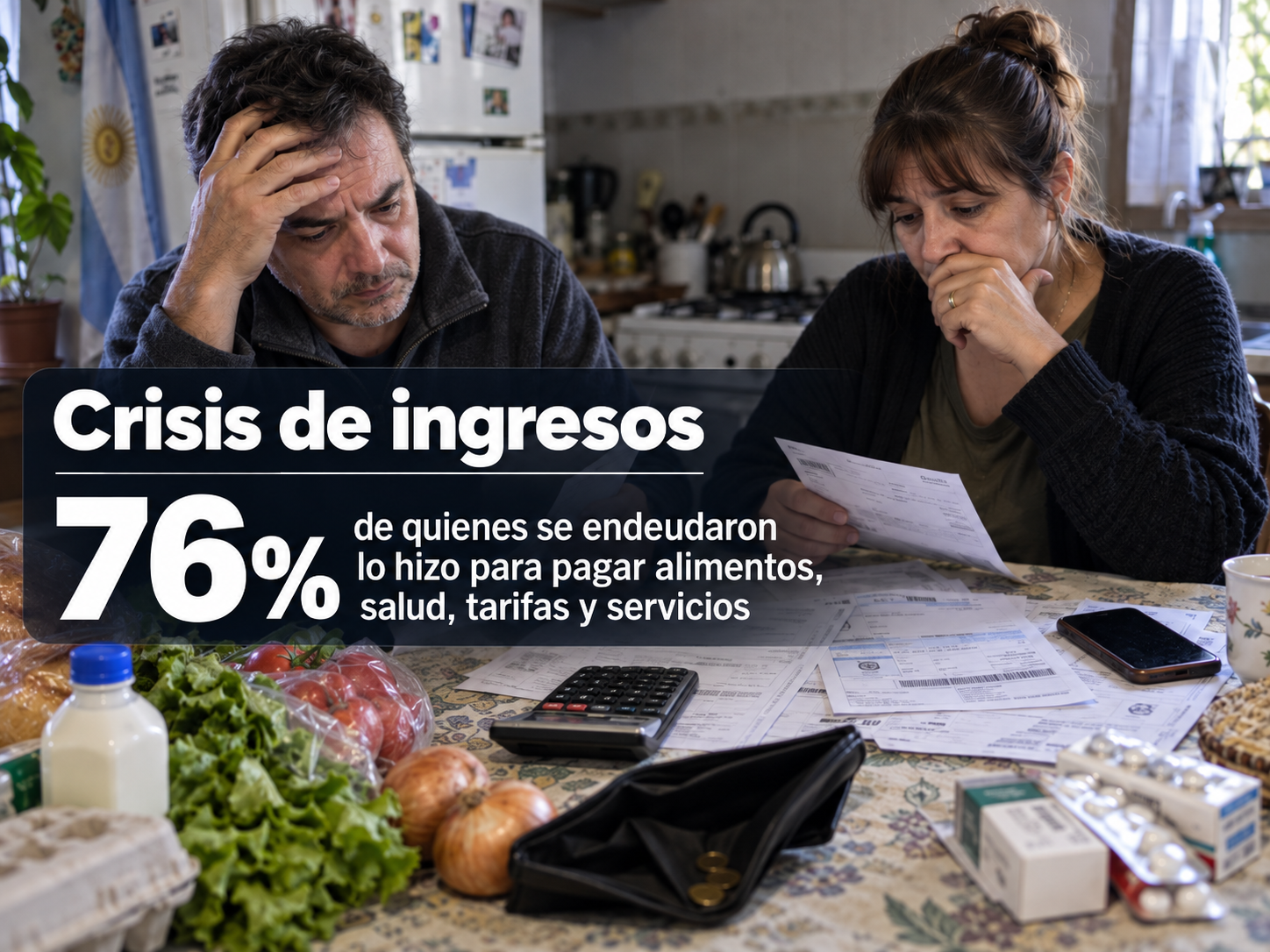 Crisis de ingresos: el 76% de quienes se endeudaron lo hizo para pagar alimentos, salud, tarifas y servicios