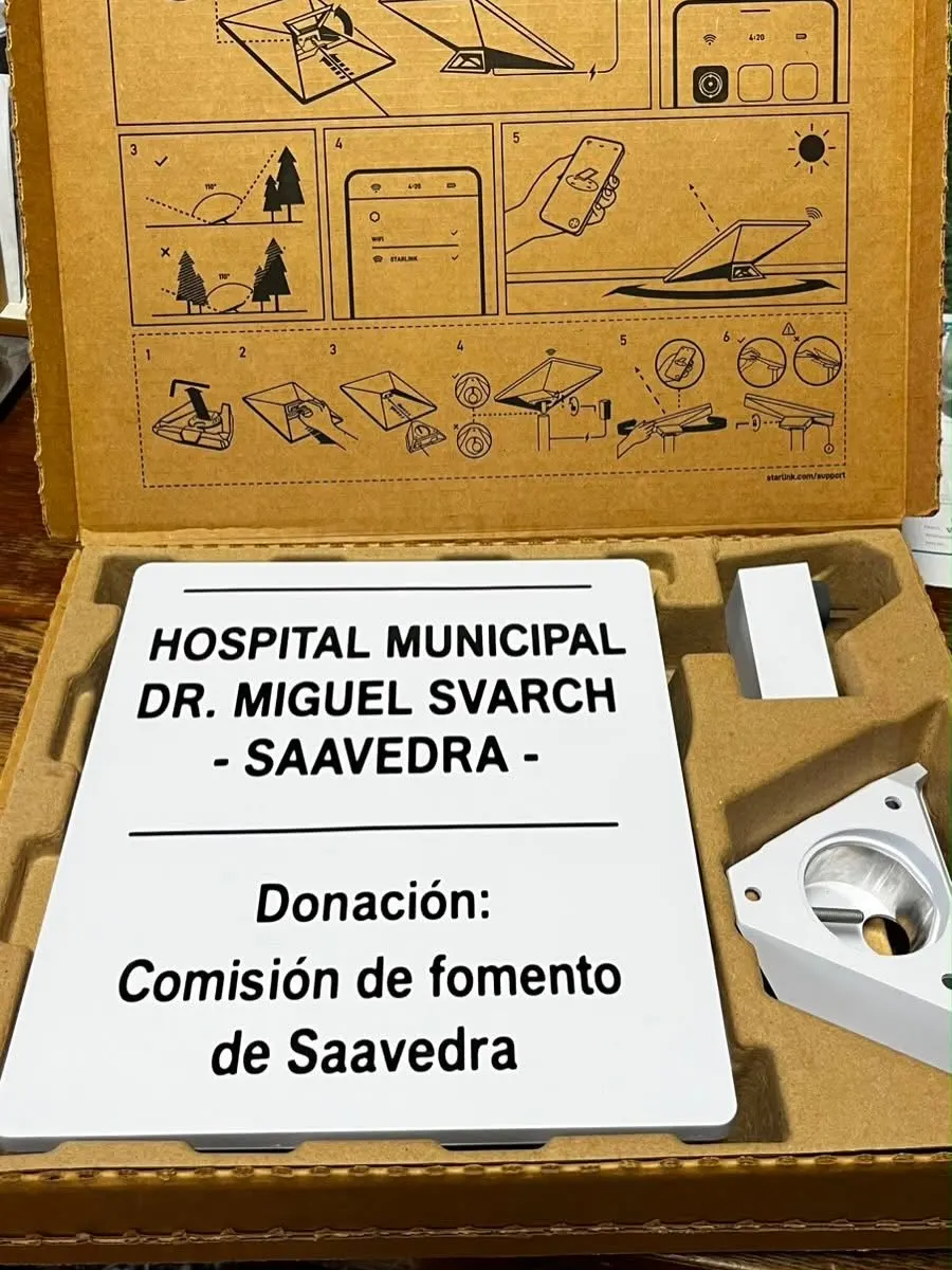 Saavedra: la Comisión de Fomento donó una antena Starlink para equipar la ambulancia del Hospital Dr. Miguel Svarch