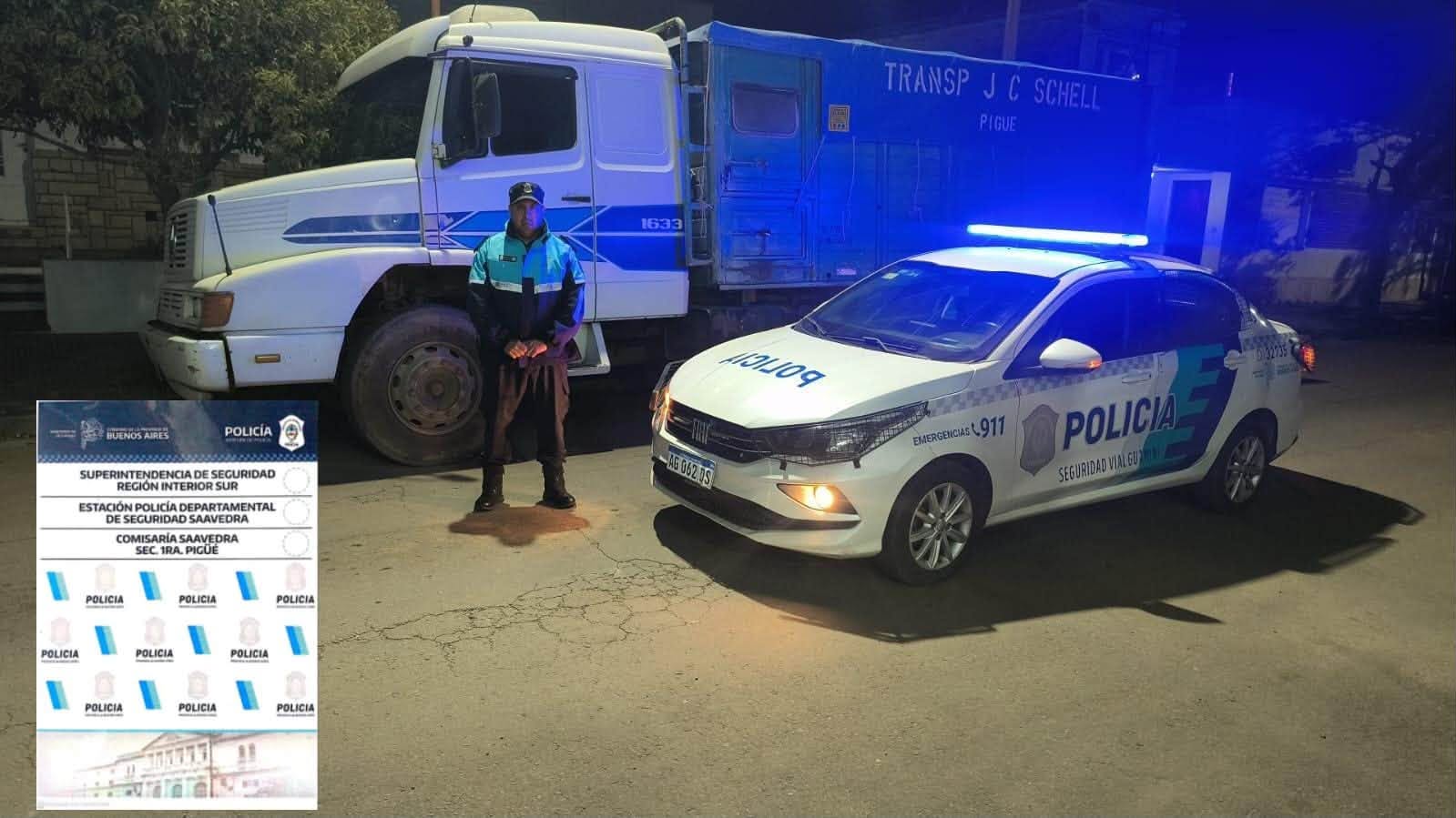 Persecución de película: un camionero escapó de un control policial y fue detenido tras recorrer 65 kilómetros hasta Pigüé