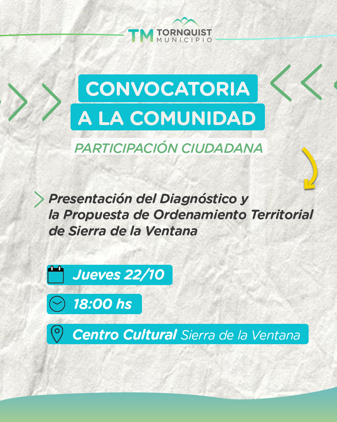 Convocatoria abierta a la presentación de la Propuesta de Ordenamiento Territorial de Sierra de la Ventana