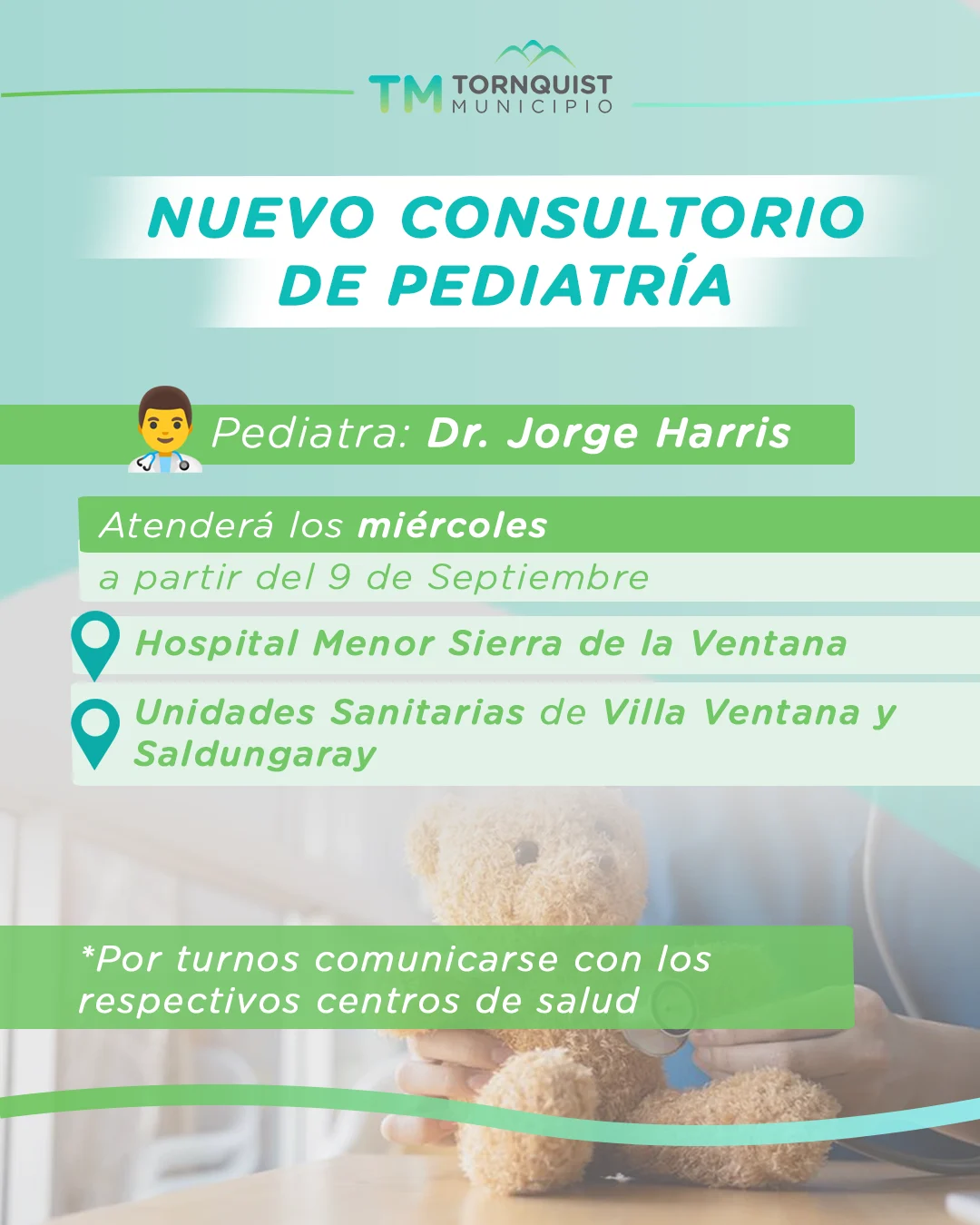 Nuevos consultorios de Pediatría en el distrito de Tornquist