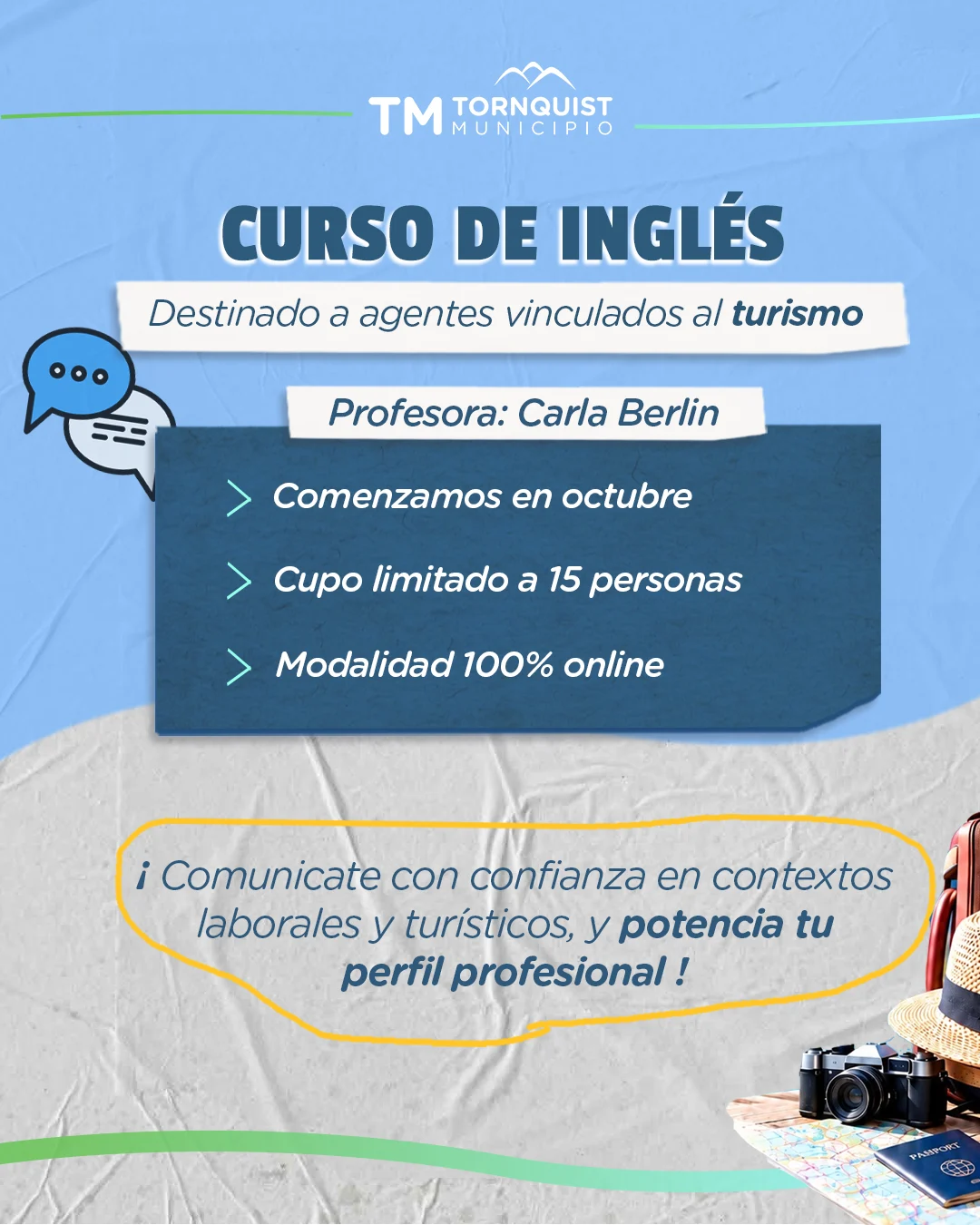 Brindarán un curso de ingles para agentes vinculados a turismo