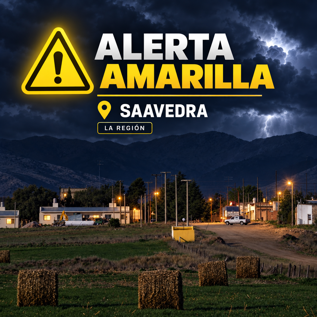 Saavedra y región, bajo alerta amarilla: anticipan tormentas fuertes para la tarde y noche del viernes