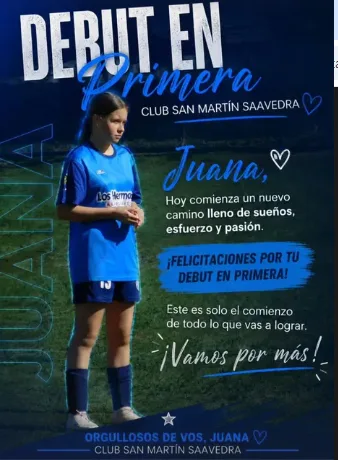 Juanita Besler debutó en Primera del fútbol femenino con San Martín de Saavedra