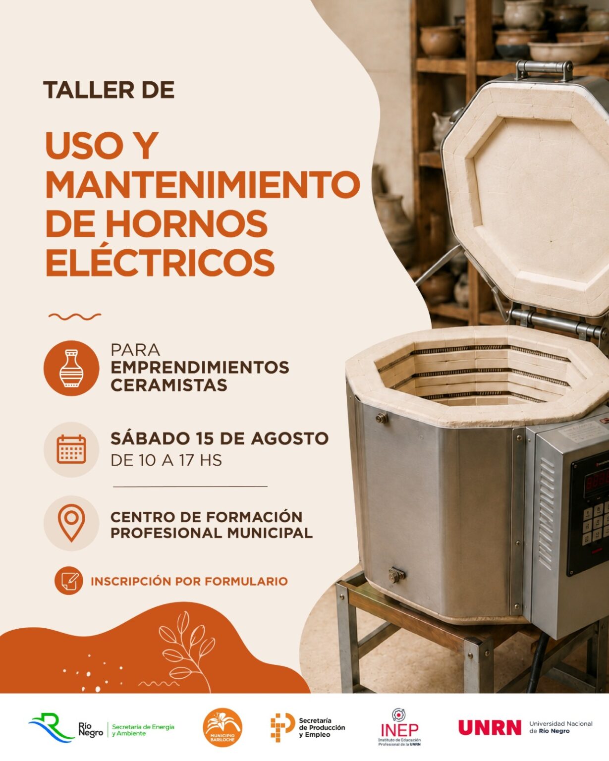 Convocan a ceramistas a participar del “Taller de Uso y Mantenimiento de Hornos Eléctricos para la Producción de Cerámica”