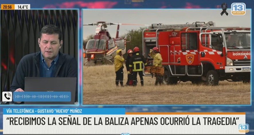 Huevo Muñoz vio el helicóptero: “Cuando llegué ya no había nada que hacer”