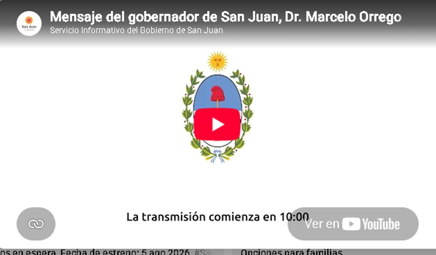 Mensaje del gobernador de San Juan, Dr. Marcelo Orrego