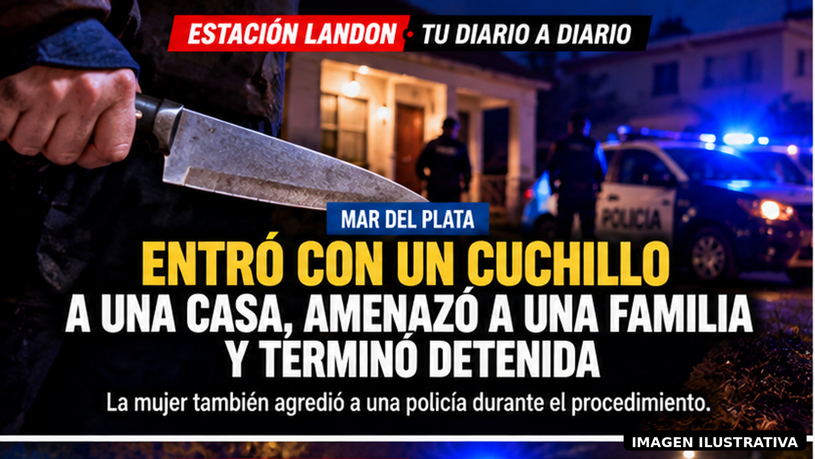 MAR DEL PLATA: ENTRÓ CON UN CUCHILLO A UNA CASA, AMENAZÓ A UNA FAMILIA Y TERMINÓ DETENIDA