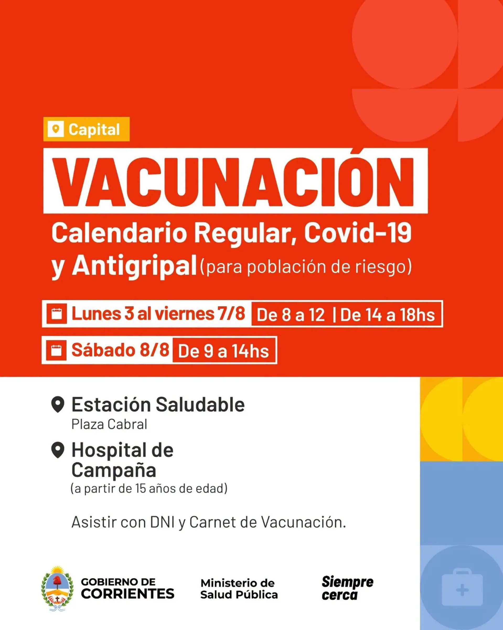 Salud Pública insta a completar esquemas de vacunas del calendario y la antigripal para grupos de riesgo