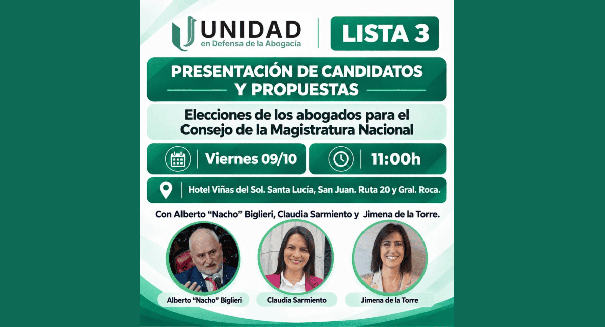 Claudia Sarmiento presentó en San Juan sus propuestas para el Consejo de la Magistratura de la Nación Claudia Sarmiento presentó en San Juan sus propuestas para el Consejo de la Magistratura de la Nación
