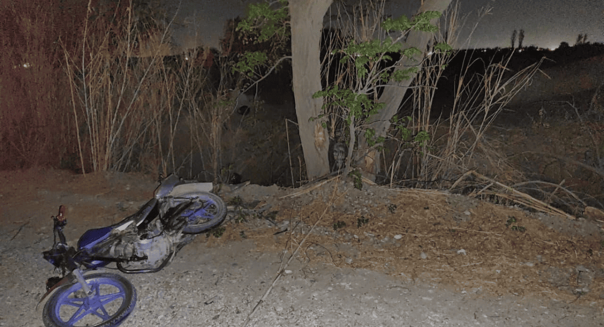 Tragedia en Pocito: un motociclista chocó contra un árbol, cayó a un zanjón y falleció en el acto