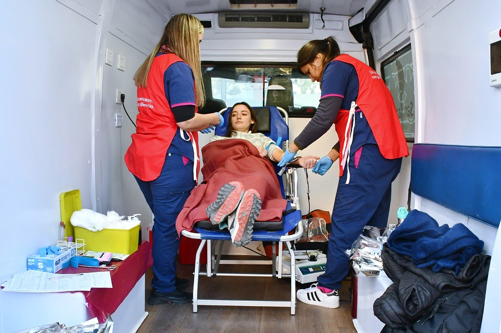 La donación voluntaria de sangre convocó a sanjuaninos en el Parque de Mayo