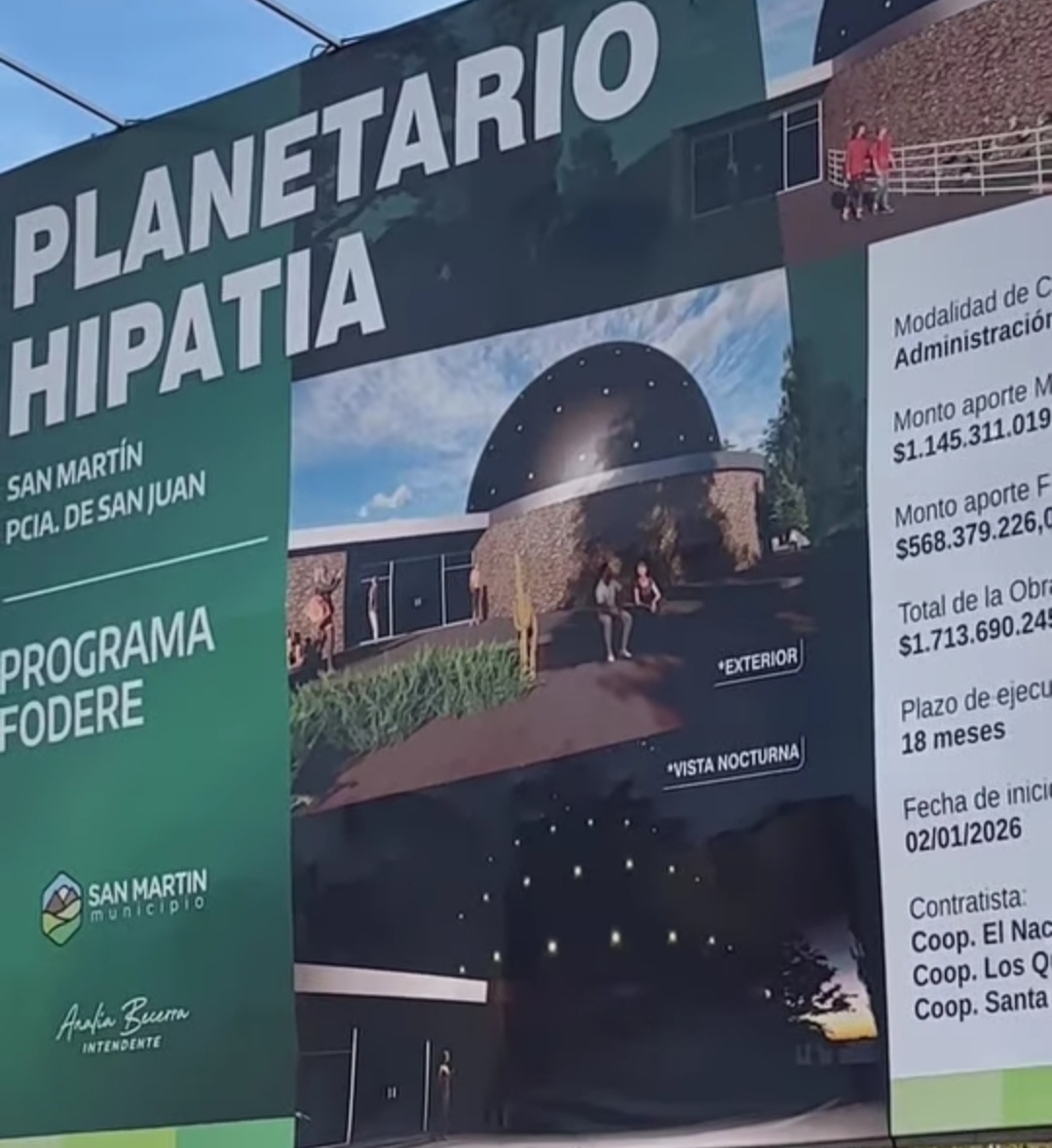 Continúan los trabajos en el Planetario Hipatia, una obra emblemática que transformará a San Martín en un punto de encuentro para la ciencia y la educación