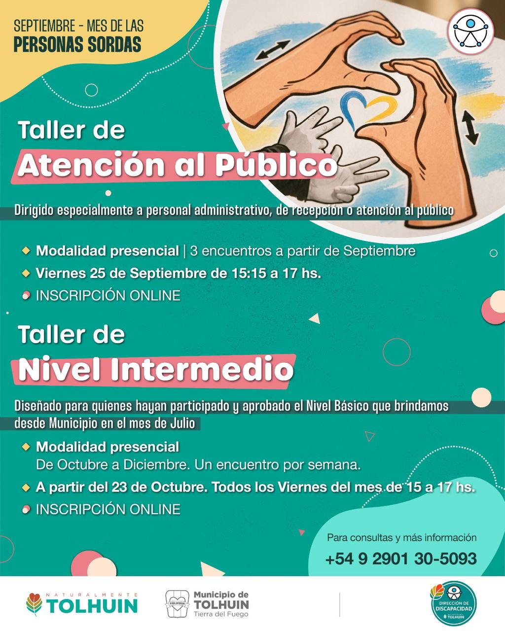 TOLHUIN SE SUMA AL MES DE LAS PERSONAS SORDAS CON TALLERES DE LENGUA DE SEÑAS ARGENTINA
